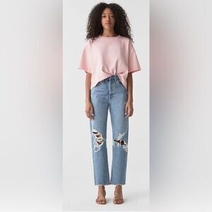 Agolde 90s baggy loose fit distressed jeans ripped knees 25